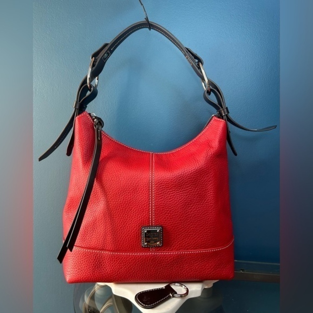 Dooney & Bourke Red Pebble Leather Gracie Hobo EUC